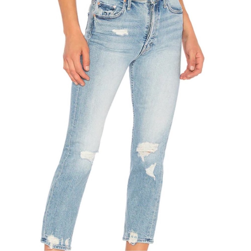 Women's MOTHER Denim Light Blue Distressed Jeans - The Tomcat size 26